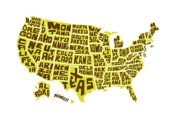 Free USA Word Map Vector - vector gratuit #433097 