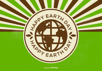 Retro Happy Earth Day Illustration - бесплатный vector #433367