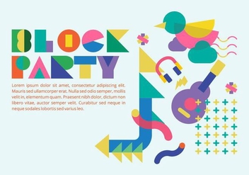 80s Style Block Party Background Vector - vector gratuit #433497 
