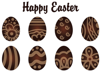 Decorative Chocolate Easter Eggs - vector gratuit #433507 