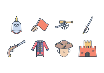 Colonial Army Icon Set - Free vector #433657