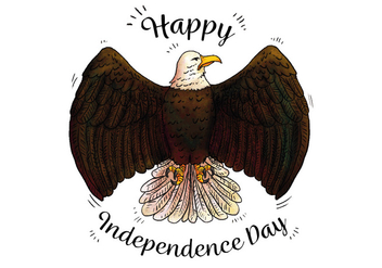 Watercolor Blag Eagle Patriotic Symbol To Independence Day - Free vector #433697