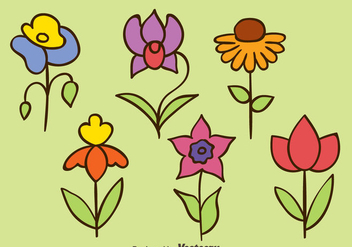Hand Drawn Flowers Collection Vectors - бесплатный vector #433747