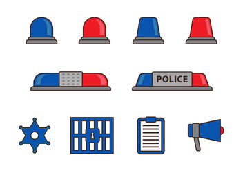 Free Police Lights and Items Vector - Kostenloses vector #433907
