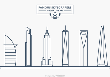 Free Famous Skyscrapers Vector Line Art - vector gratuit #433997 