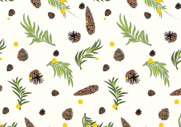Pine Cones Pattern White Free Vector - Free vector #434177