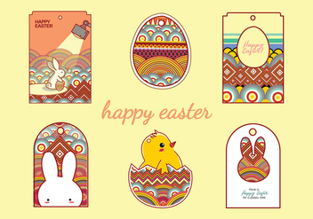 Easter Gift Tag Cartoon Free Vector - Free vector #434187