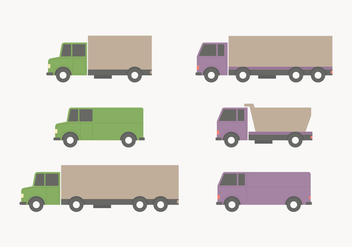 Flat Style Moving Van Collection - vector gratuit #434267 