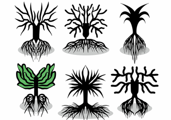 Tree With Roots Vector Set - vector gratuit #434757 