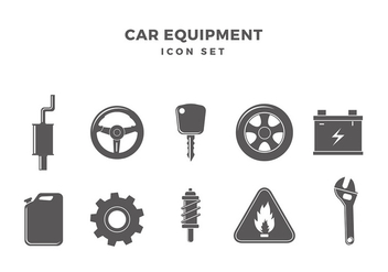 Car Equipment Icon Set Free Vector - Kostenloses vector #435007