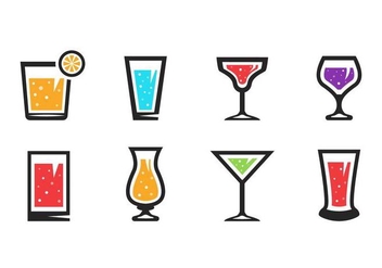 Free Alcoholic Drinks Icons Vector - vector gratuit #435247 