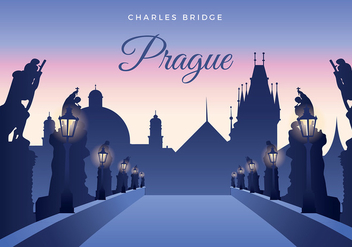 Charles Bridge Prague Free Vector - бесплатный vector #435277