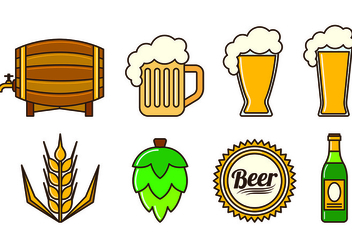Set Of Cerveja Icons - бесплатный vector #435597