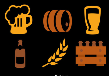 Beer Element Icons Collection Vectors - Free vector #435847