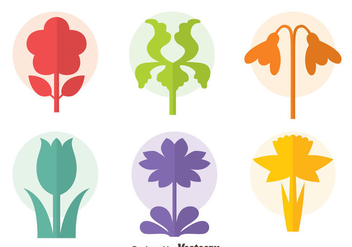 Colorful Flowers Collection Icons Vector - Kostenloses vector #435857
