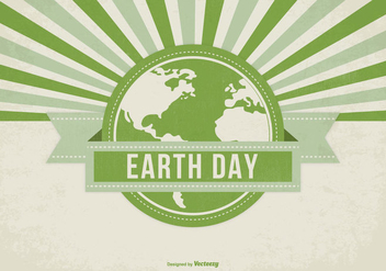 Retro Style Earth Day Illustration - vector gratuit #436137 