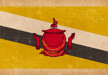 Flag of Brunei on Grunge Background - Kostenloses vector #436287