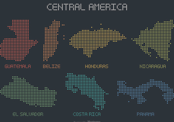 Central America Dotted Maps Of Territories - vector gratuit #436317 