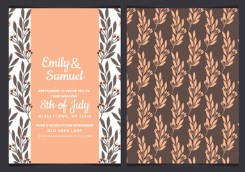 Vector Watercolor Wedding Invitation with Hand Drawn Branches - Free vector #436437