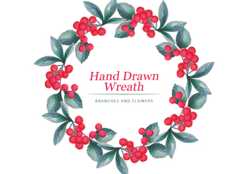 Vector Hand Drawn Wreath - бесплатный vector #436617