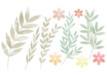 Vector Colorful Branches and Floral Set - бесплатный vector #436627