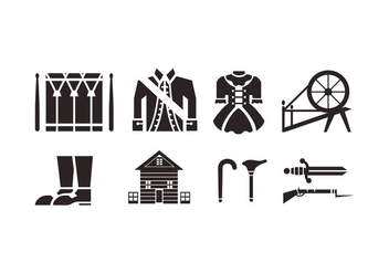Colonial vector icons - Free vector #436787
