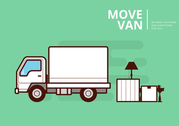 Moving Van or Truck. Transport or Delivery Illustration. - vector gratuit #436877 