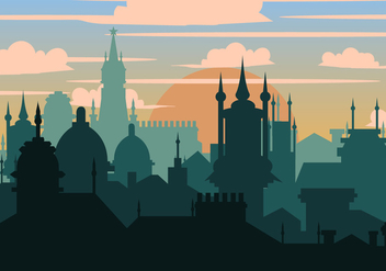 Prague City In Silhouette - vector gratuit #436907 