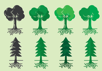 Tree With Roots Variant Icon - vector #437007 gratis