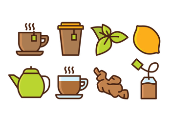 Herbal Tea Icon Set - vector gratuit #437177 