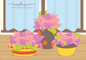 Iris Flower On The Table Illustration - vector #437457 gratis