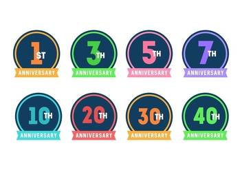 Anniversary Badges - vector #437617 gratis