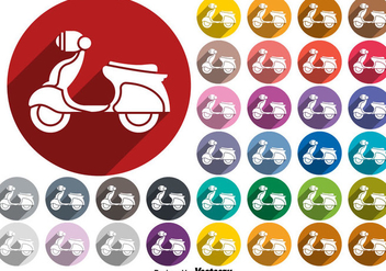 Scooter Flat Colorful Icons Vectors - бесплатный vector #437687