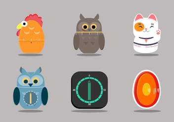 Cute Egg Timer Vector Item Collection - vector gratuit #437707 