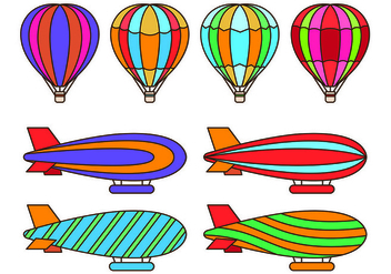 Set Of Hot Air Balloon Vectors - vector gratuit #437957 