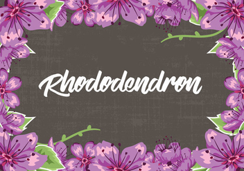 Rhododendron Flowers Frame Vector Illustration - vector gratuit #437977 