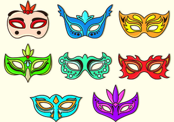 Set Of Masquerade Ball Vectors - Free vector #438347