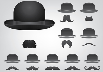 Hat And Mustache Icons - vector gratuit #438397 