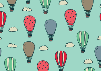 Doodled Air Balloons In The Sky - Free vector #438487