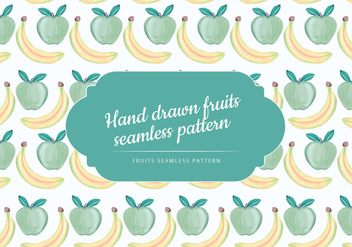 Vector Hand Drawn Banana and Apple Seamless Pattern - vector gratuit #438547 