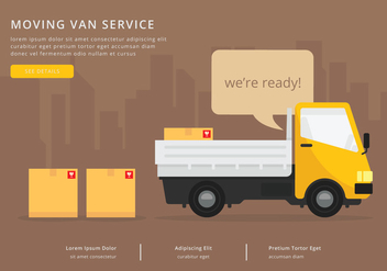 Moving Van or Truck. Transport or Delivery Illustration. - vector #438707 gratis