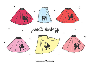 Poodle Skirt Vector Set - vector gratuit #439367 