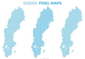 Pixel Sweden Map Vector Set - vector gratuit #439387 