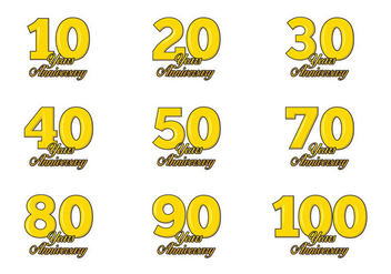 Anniversary label collection - Free vector #439697