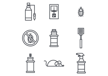 Outlined Icons About Insecticide - vector #440087 gratis