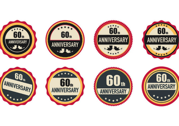 Set Of 60th Badges - Free vector #440347