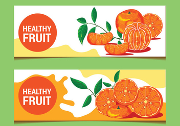 Clementine Fruits on Banner Background - vector gratuit #440427 