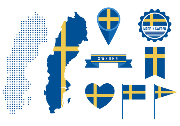 Free Sweden Map and Graphic Elements - vector #440437 gratis