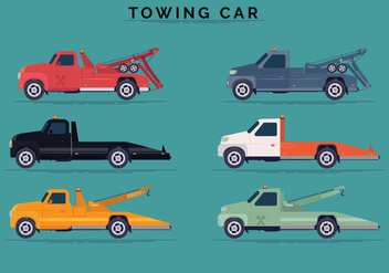 Side View Towing Car Vector Collections - vector gratuit #440447 