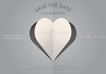 Save The Date, Wedding Invitation Template - vector #440577 gratis